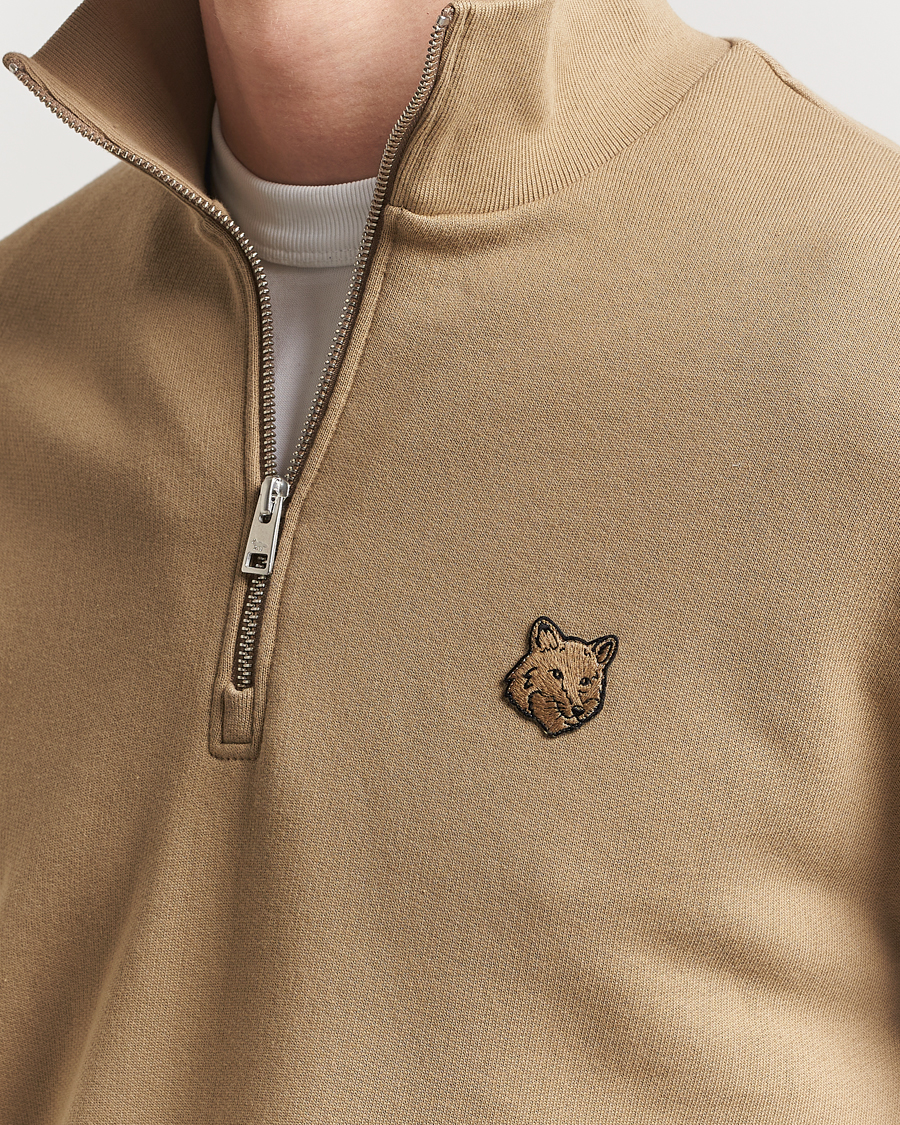 Mies | Puserot | Maison Kitsuné | Tonal Fox Head Half Zip Sweatshirt Cardamon