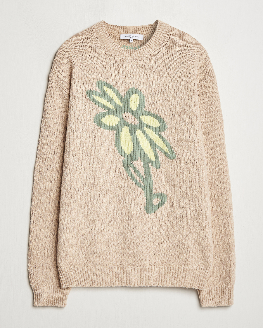 Mies | Puserot | Maison Kitsuné | Abstract Daisy Sweater Dune