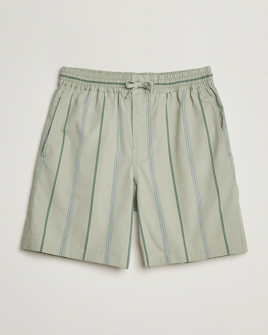 Mies | Shortsit | Maison Kitsuné | Resort Striped Drawstring Shorts Vert De Gris