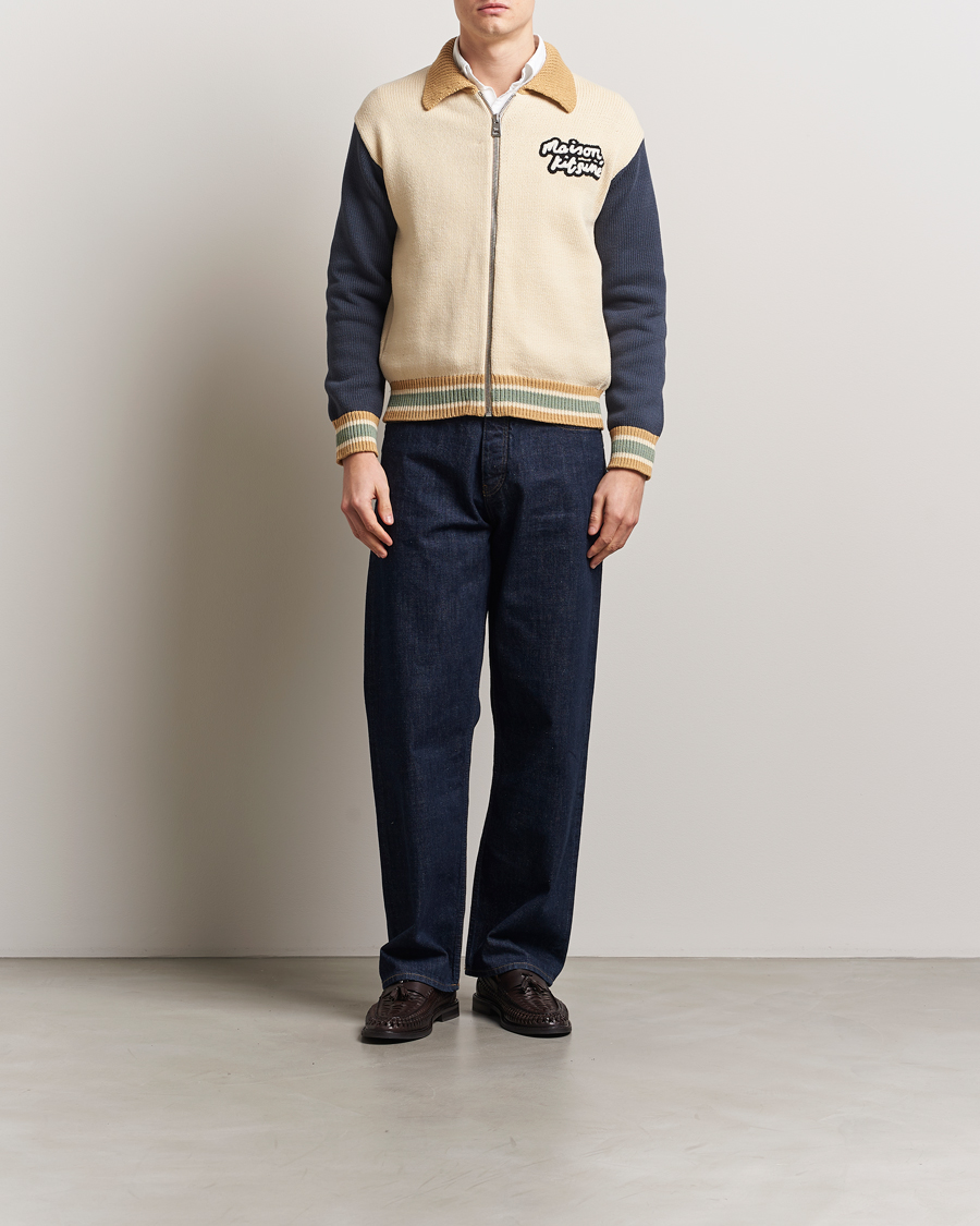 Mies | Takit | Maison Kitsuné | Knitted College Varsity Jacket Rich Vanilla