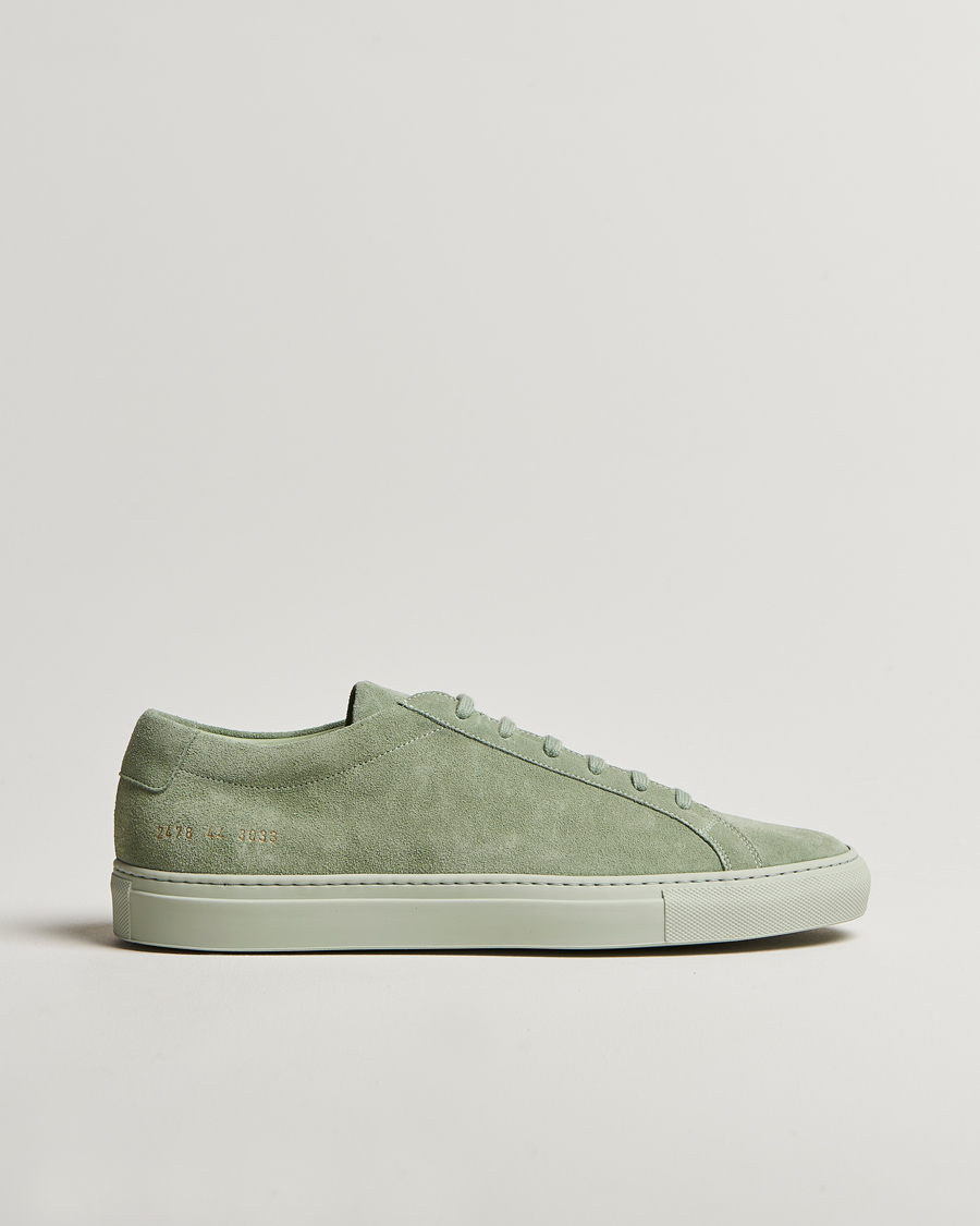 Mies | Common Projects Original Achilles Suede Sneaker Salvia Green | Common Projects | Original Achilles Suede Sneaker Salvia Green