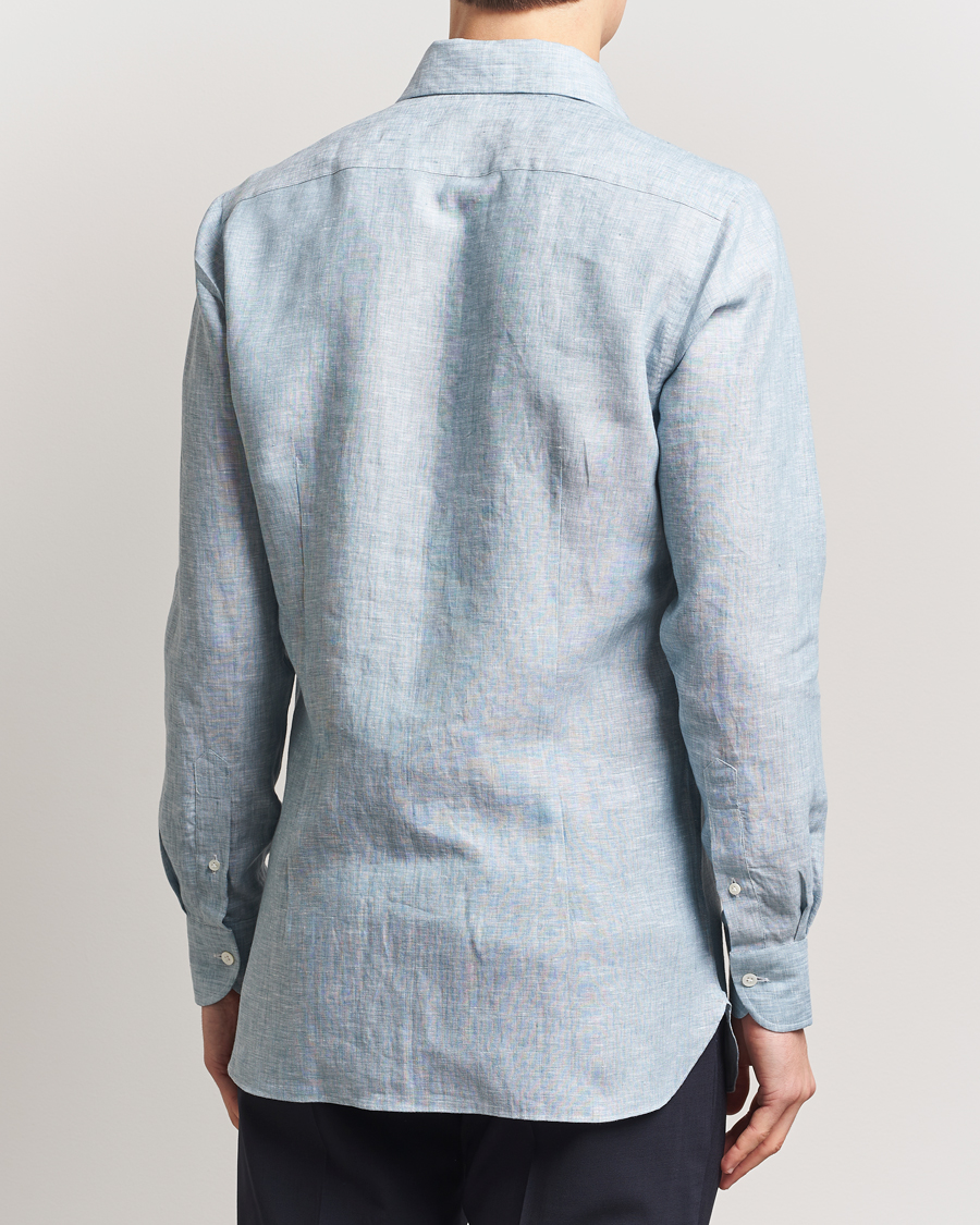 Mies | Kauluspaidat | 100Hands | Cut Away Linen Shirt Blue