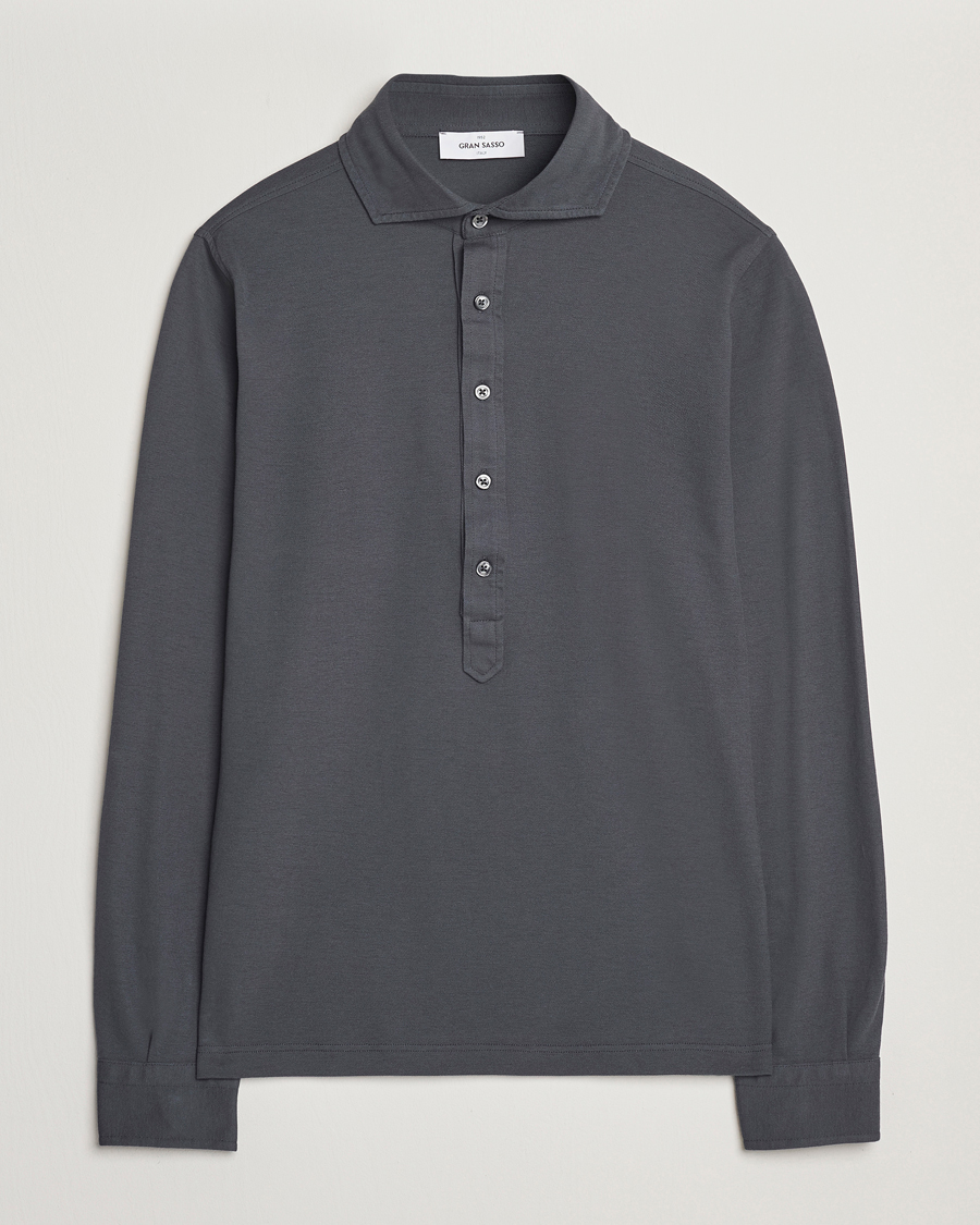 Mies | Kauluspaidat | Gran Sasso | Popover Shirt Charcoal