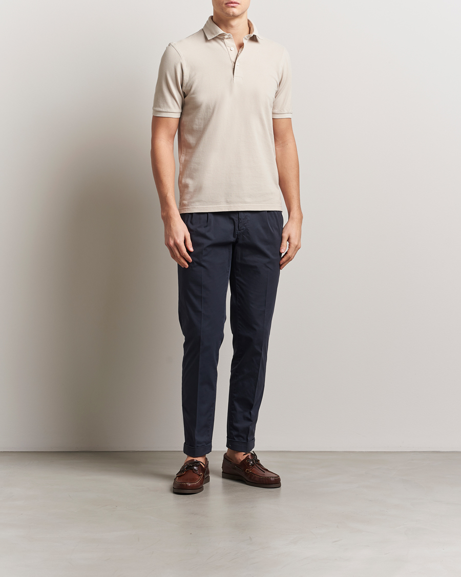 Mies | Pikeet | Gran Sasso | Washed Polo Beige Melange