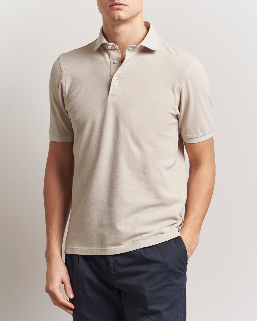 Mies | Pikeet | Gran Sasso | Washed Polo Beige Melange