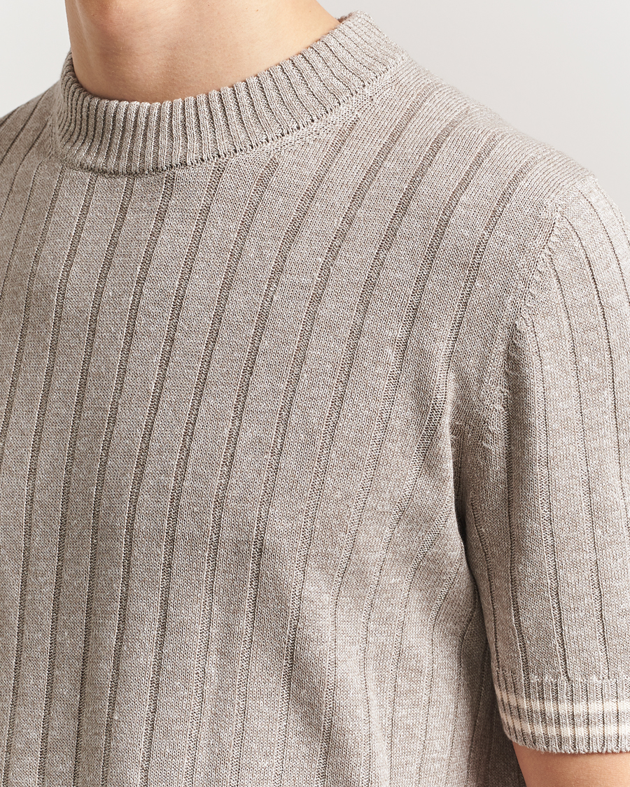 Mies | T-paidat | Gran Sasso | Linen/Cotton Structured T-Shirt Beige Melange