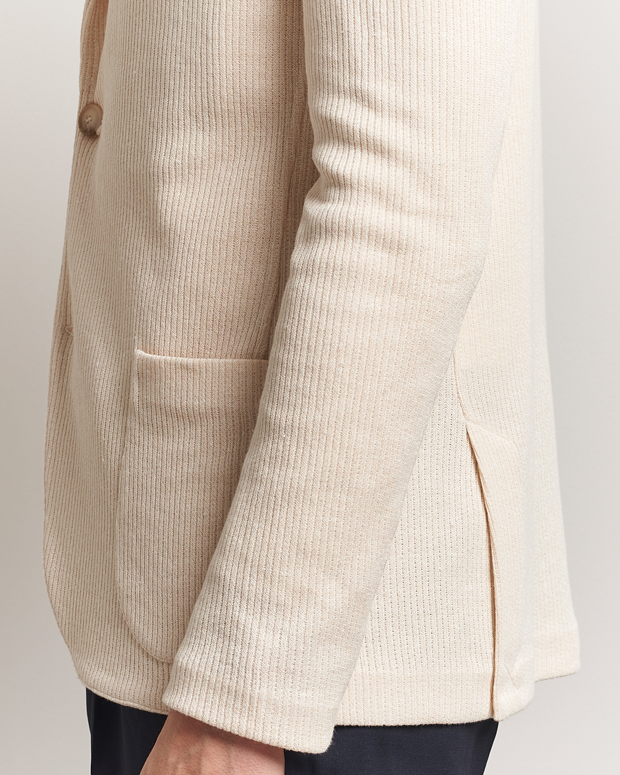 Mies | Pikkutakit | Gran Sasso | Linen/Cotton Knitted Blazer Cream