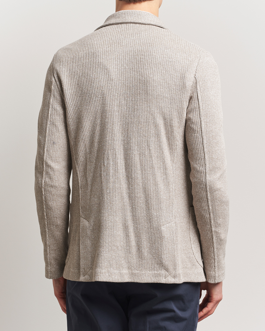 Mies | Pikkutakit | Gran Sasso | Linen/Cotton Knitted Blazer Beige Melange