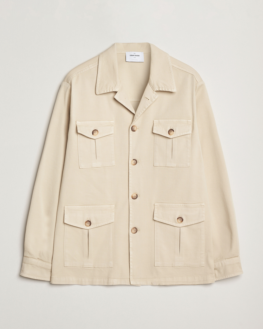 Mies | Takit | Gran Sasso | Cotton Twill Safari Jacket Beige