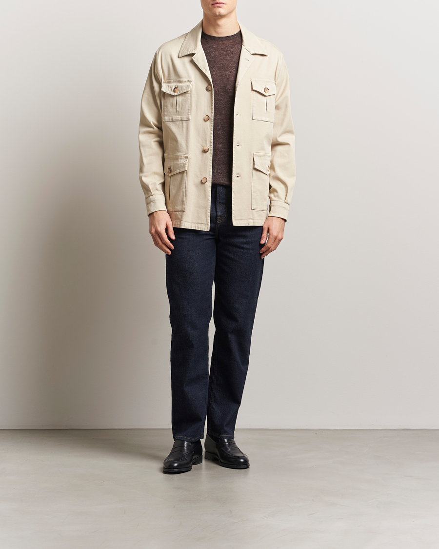 Mies | Takit | Gran Sasso | Cotton Twill Safari Jacket Beige