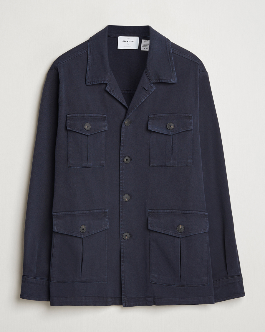 Mies | Takit | Gran Sasso | Cotton Twill Safari Jacket Navy