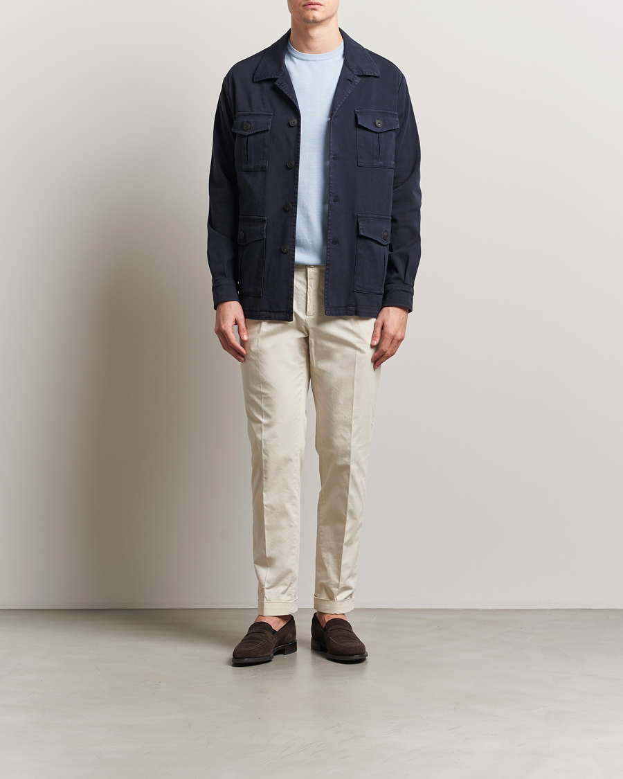Mies | Takit | Gran Sasso | Cotton Twill Safari Jacket Navy