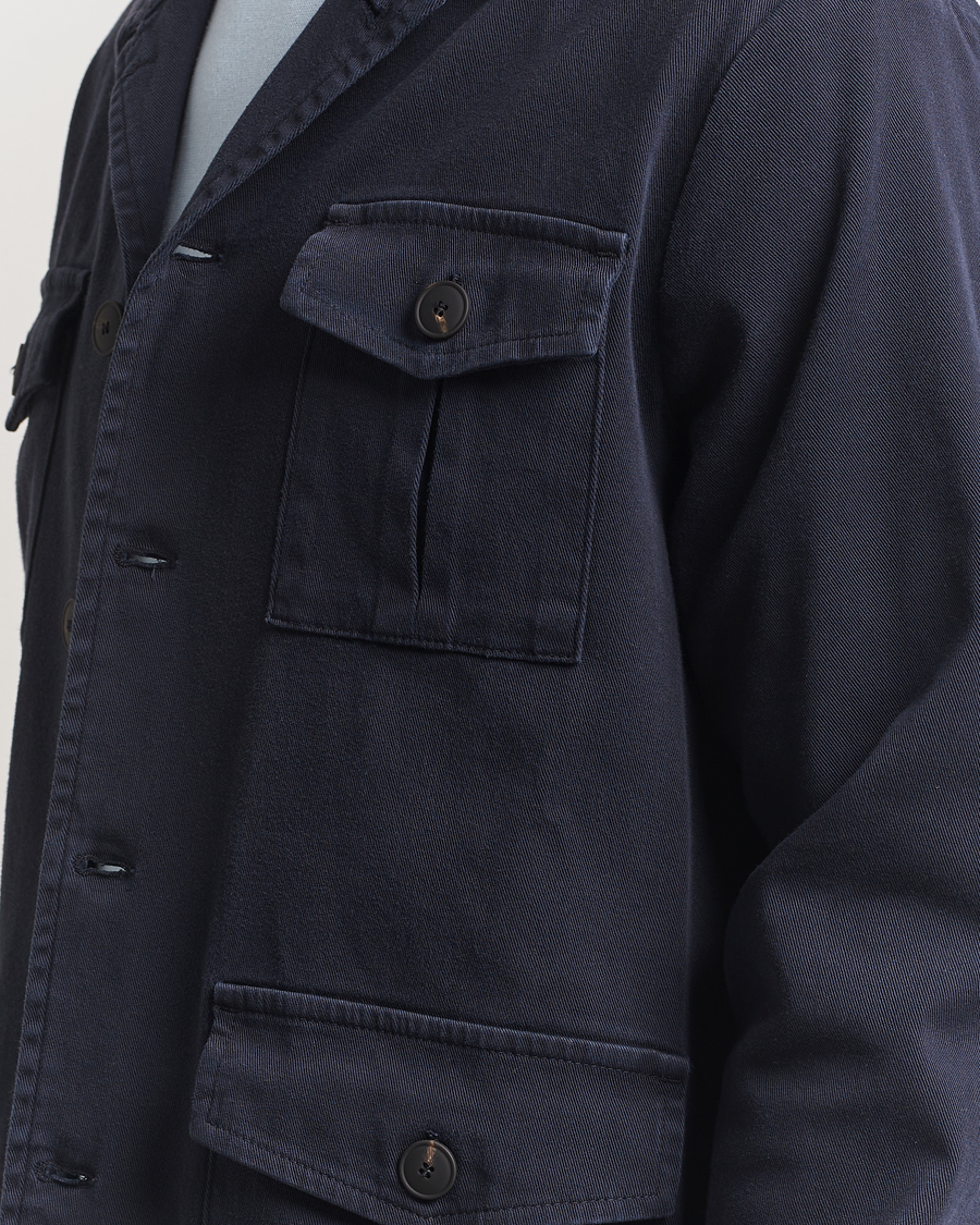 Mies | Takit | Gran Sasso | Cotton Twill Safari Jacket Navy