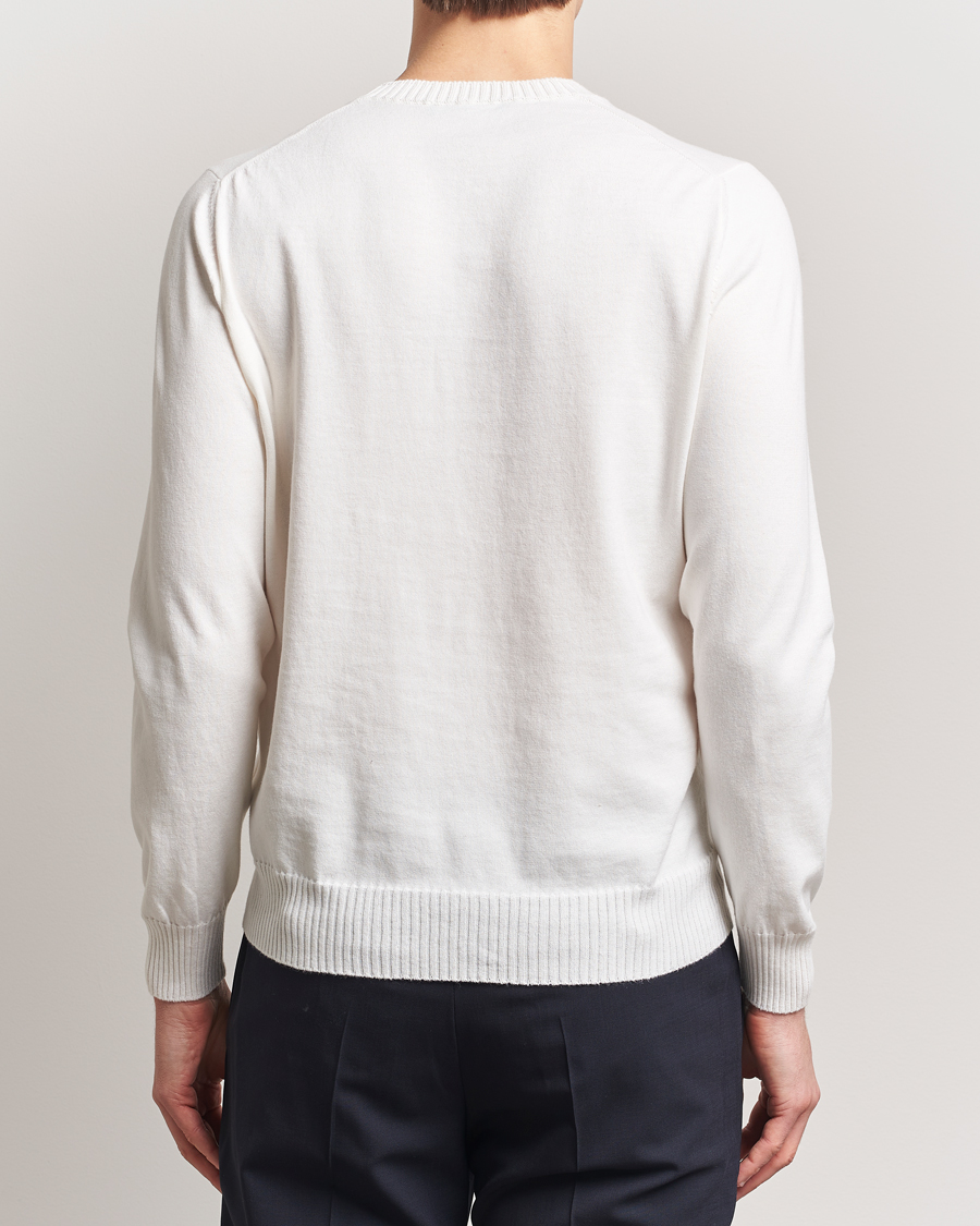 Mies | Puserot | Gran Sasso | Cotton/Cashmere Knitted Crew Neck Sweater Cream Melange
