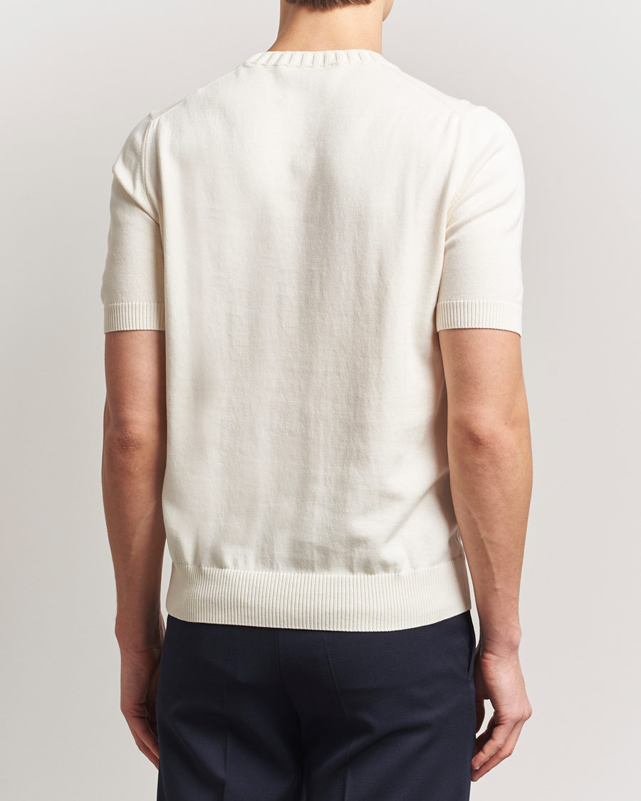 Mies | T-paidat | Gran Sasso | Cotton Heavy Knitted Crew Neck T-Shirt Cream