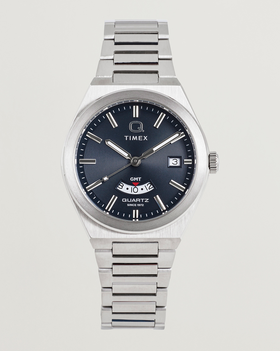 Mies | Timex Q Timex Continental GMT Stainless Steel 39mm Black Dial | Timex | Q Continental GMT Stainless Steel 39mm Black Dial