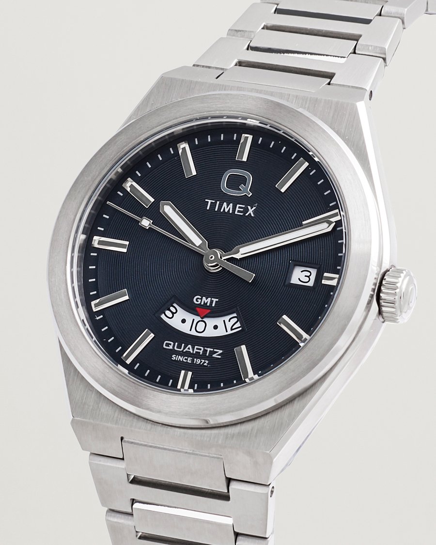 Mies | Timex Q Timex Continental GMT Stainless Steel 39mm Black Dial | Timex | Q Continental GMT Stainless Steel 39mm Black Dial