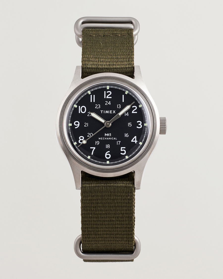 Mies | Timex MK1 Hand Wind 36mm Green Black Dial | Timex | MK1 Hand Wind 36mm Green Black Dial