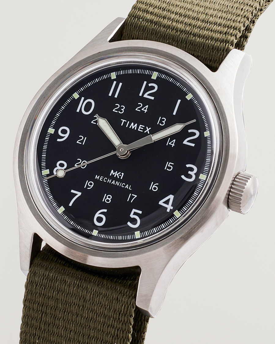 Mies | Timex MK1 Hand Wind 36mm Green Black Dial | Timex | MK1 Hand Wind 36mm Green Black Dial