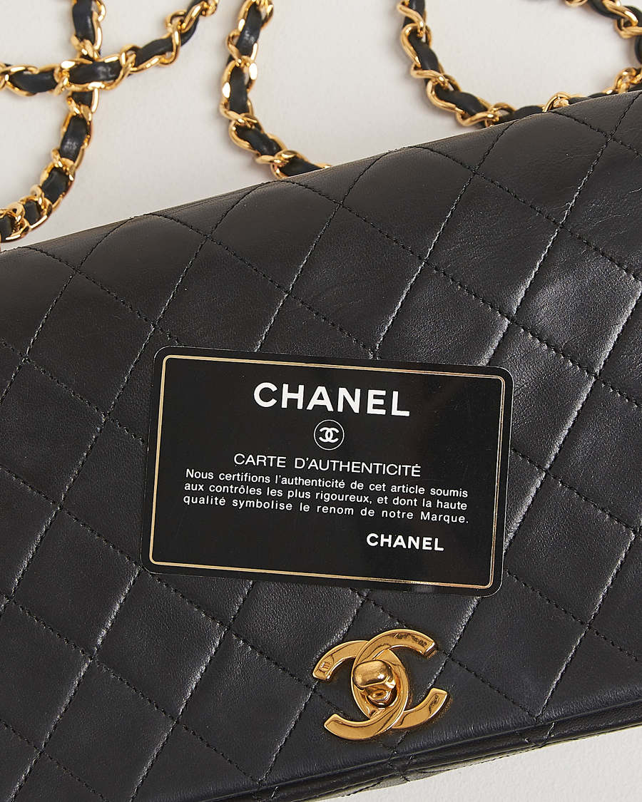 Mies | Chanel Pre-Owned Classic Single Flap Bag Lambskin Black | Chanel Pre-Owned | Classic Single Flap Bag Lambskin Black