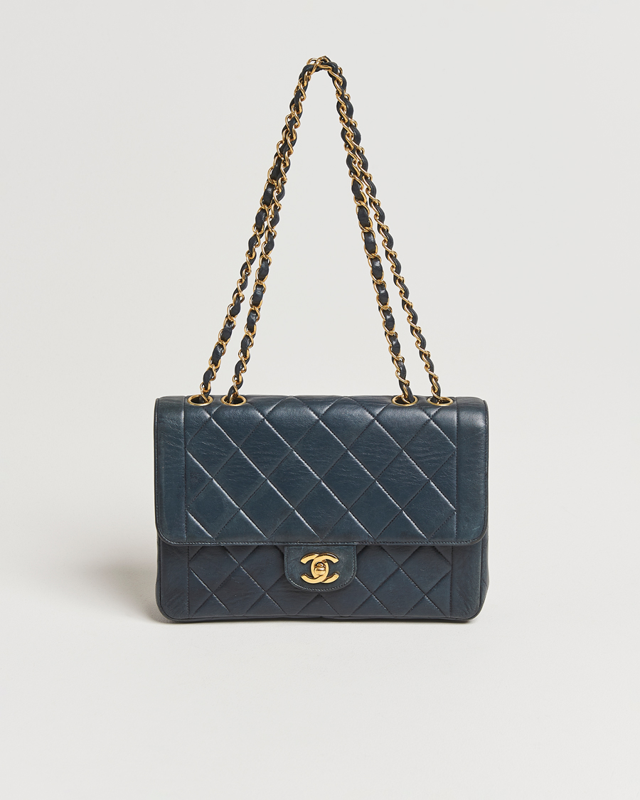 Mies | Chanel Pre-Owned Classic Medium Single Flap Bag Lambskin Navy | Chanel Pre-Owned | Classic Medium Single Flap Bag Lambskin Navy