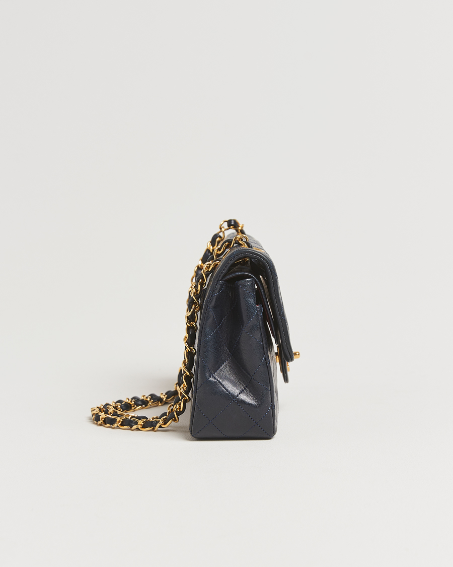 Mies | Chanel Pre-Owned Classic Small Double Flap Bag Lambskin Navy | Chanel Pre-Owned | Classic Small Double Flap Bag Lambskin Navy