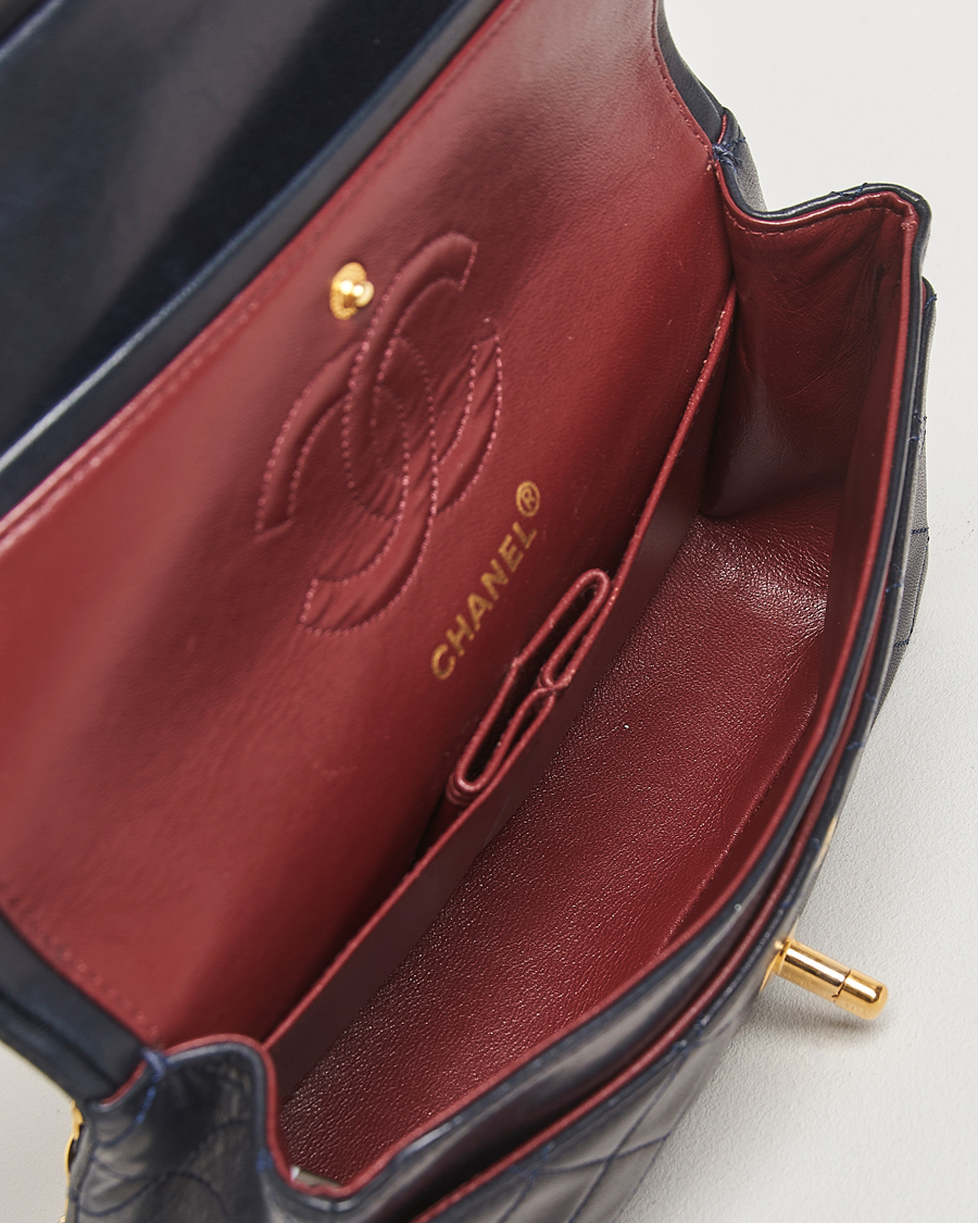 Mies | Chanel Pre-Owned Classic Small Double Flap Bag Lambskin Navy | Chanel Pre-Owned | Classic Small Double Flap Bag Lambskin Navy