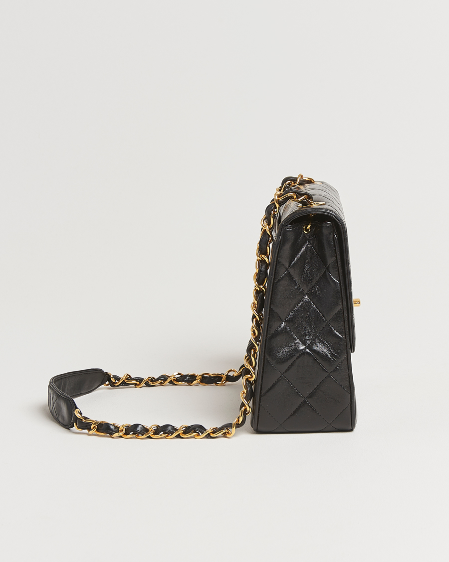 Mies | Chanel Pre-Owned Classic Flap Bag Deca Squared Lambskin Black | Chanel Pre-Owned | Classic Flap Bag Deca Squared Lambskin Black