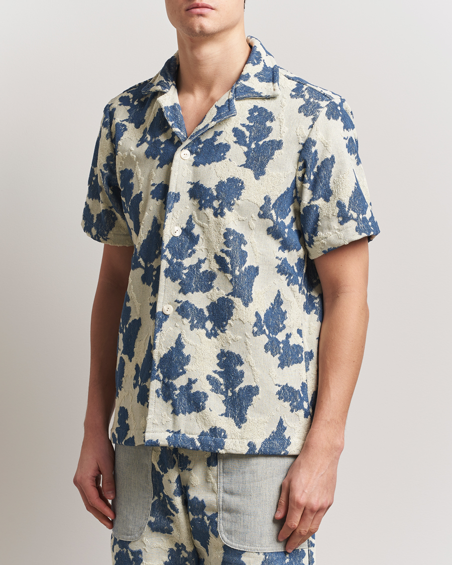 Mies | Kauluspaidat | OAS | Short Sleeve Cuba Terry Shirt Sail Contrast