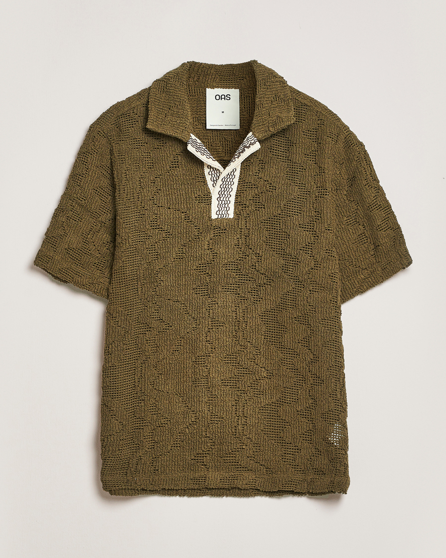 Mies | Kauluspaidat | OAS | Cuba Crochet Shirt Pine Verve