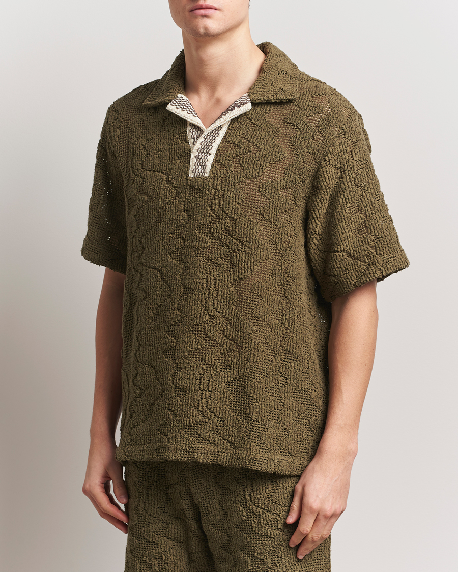 Mies | Kauluspaidat | OAS | Cuba Crochet Shirt Pine Verve