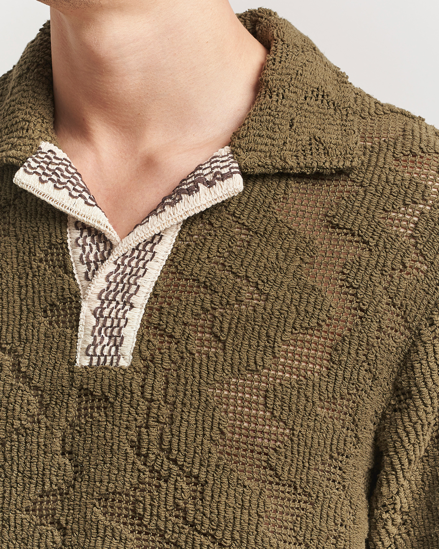 Mies | Kauluspaidat | OAS | Cuba Crochet Shirt Pine Verve