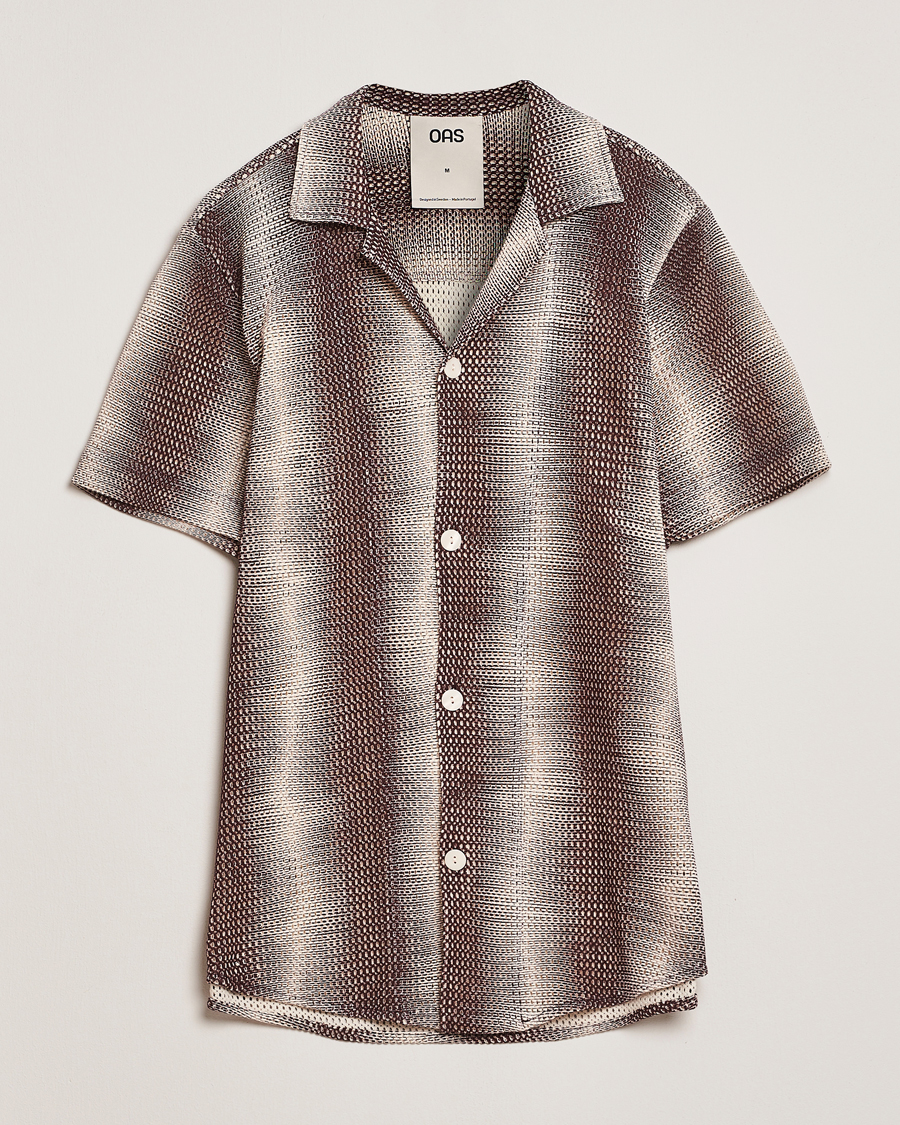Mies | Kauluspaidat | OAS | Short Sleeve Cuba Net Shirt Merlot Echo