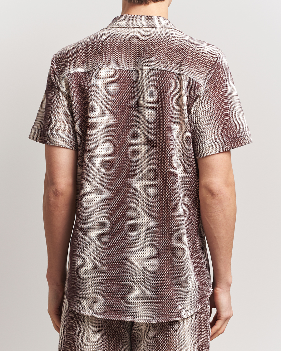 Mies | Kauluspaidat | OAS | Short Sleeve Cuba Net Shirt Merlot Echo