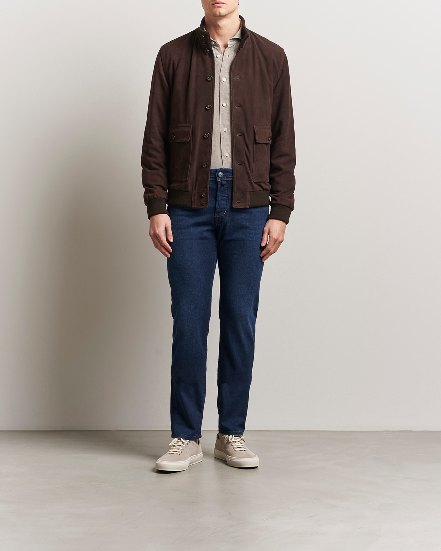 Mies | Farkut | Jacob Cohën | Bard Slim Fit Stretch Rinse Jeans Dark Blue