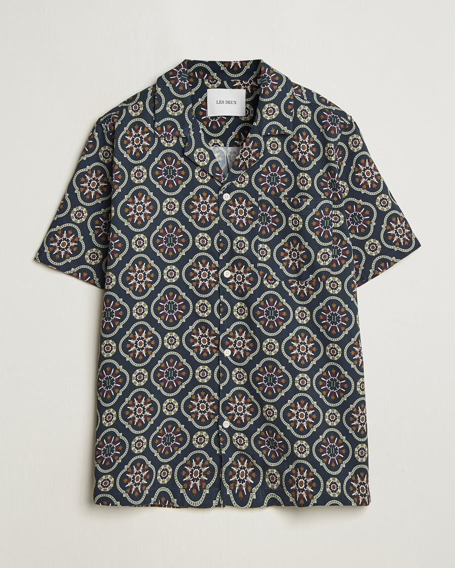 Mies | Kauluspaidat | LES DEUX | Lucas AOP Tapestry Shirt Dark Navy