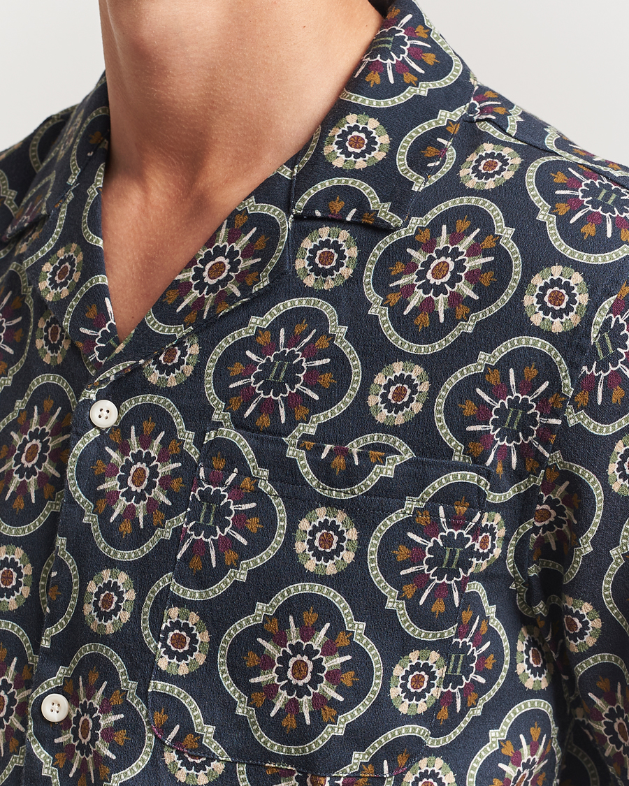 Mies | Kauluspaidat | LES DEUX | Lucas AOP Tapestry Shirt Dark Navy