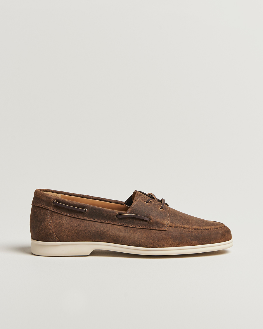 Mies | Purjehduskengät | Myrqvist | Sandhamn Boat Shoe Waxed Chestnut Suede