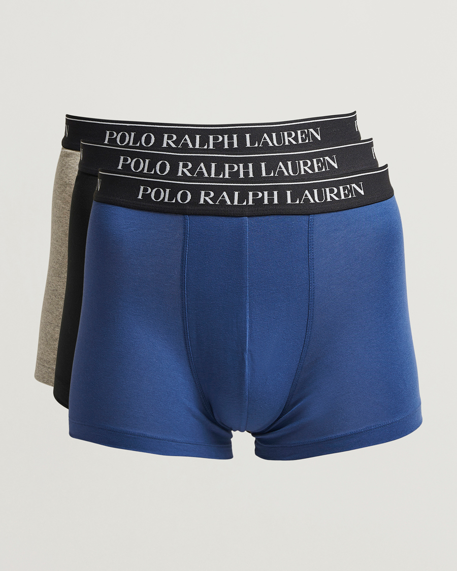 Mies | Alusvaatteet | Polo Ralph Lauren | 3-Pack Trunk Black/Grey/Royal Blue