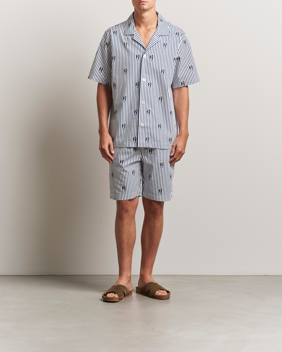 Mies | Yöpuvut ja kylpytakit | Polo Ralph Lauren | Cotton Short Sleeve Pyjama Set Stripe/Bear
