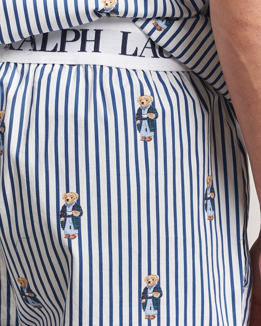 Mies | Yöpuvut ja kylpytakit | Polo Ralph Lauren | Cotton Short Sleeve Pyjama Set Stripe/Bear