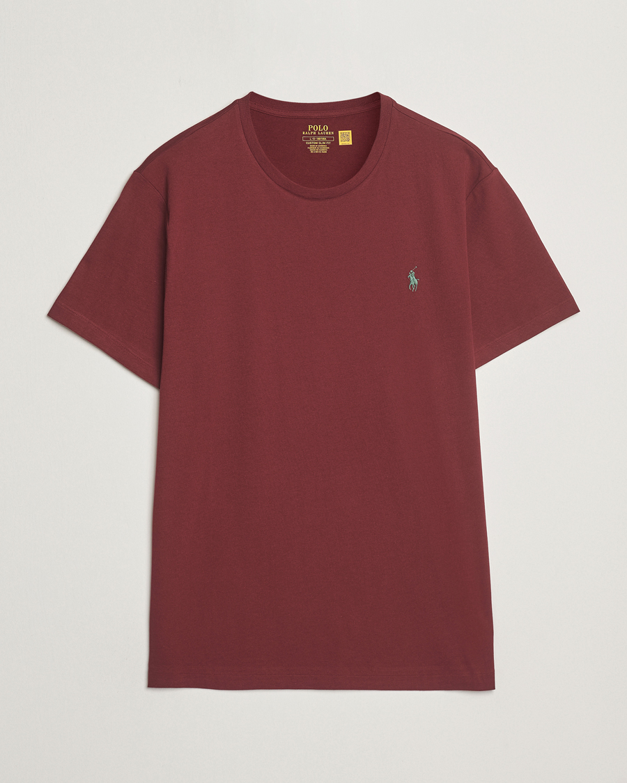 Mies | T-paidat | Polo Ralph Lauren | Custom Slim Fit Crew Neck T-Shirt Red Wine