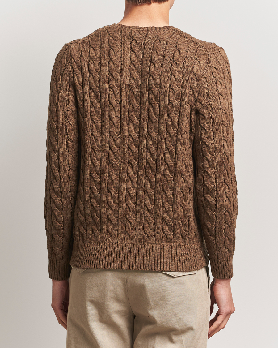 Mies | Puserot | Polo Ralph Lauren | Cotton Cable Pullover Coffee Brown Heather