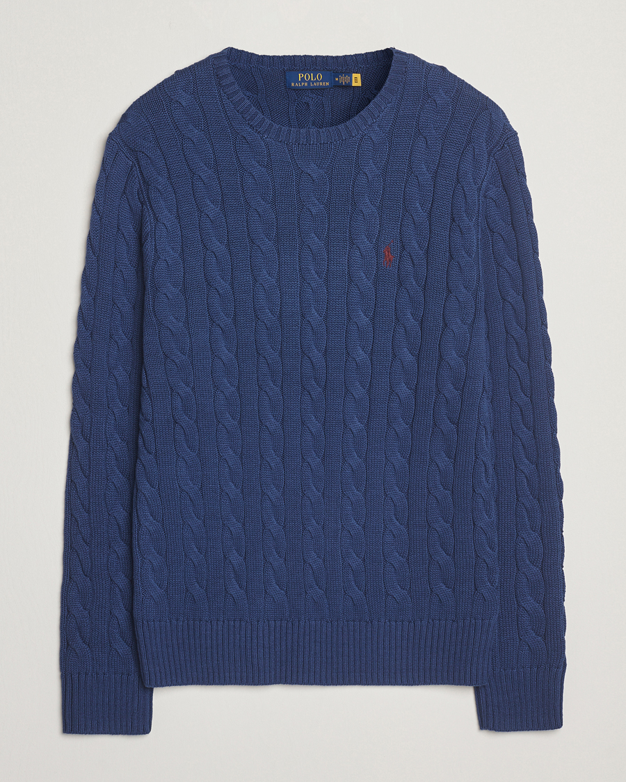 Mies | Puserot | Polo Ralph Lauren | Cotton Cable Pullover Light Navy