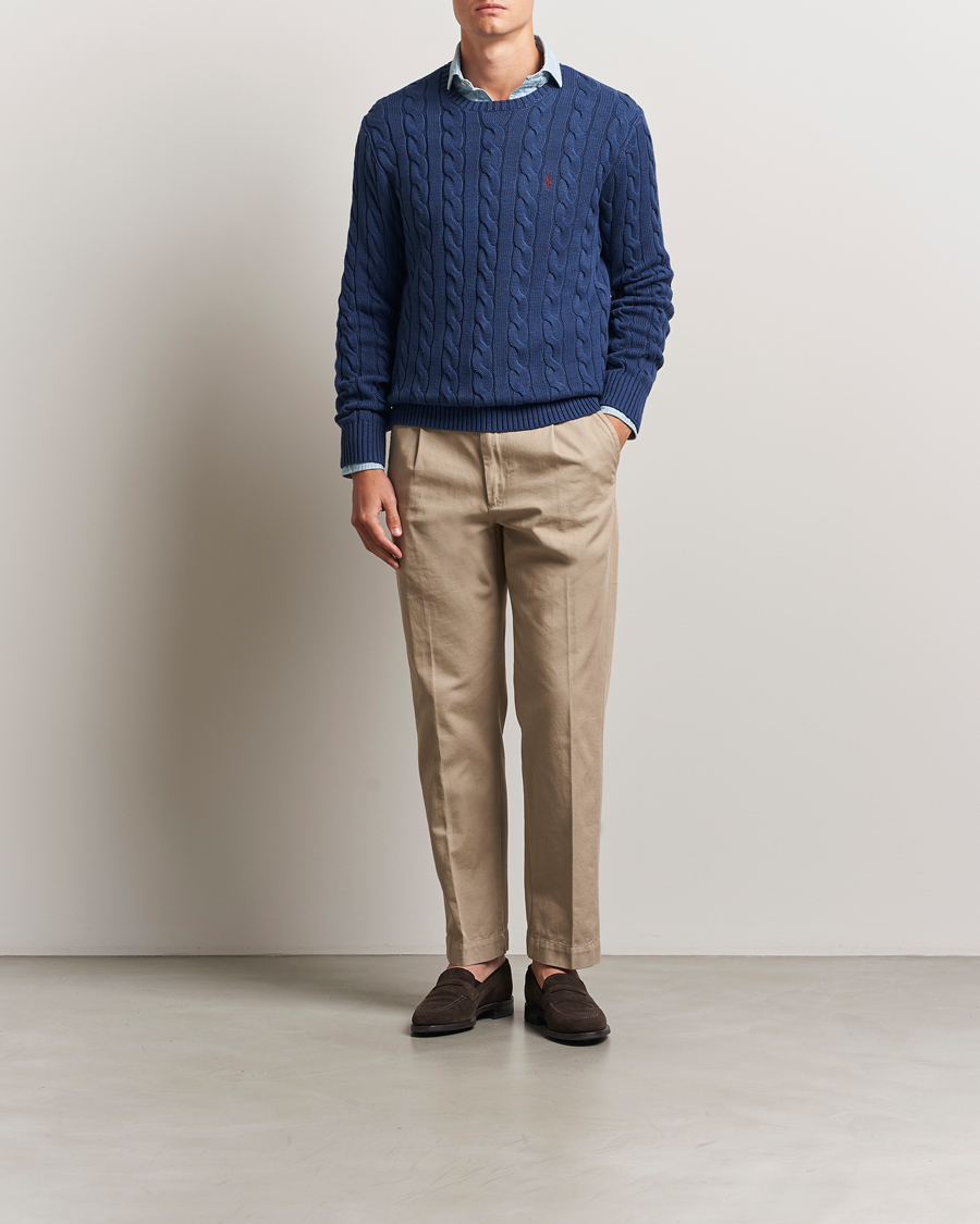 Mies | Puserot | Polo Ralph Lauren | Cotton Cable Pullover Light Navy