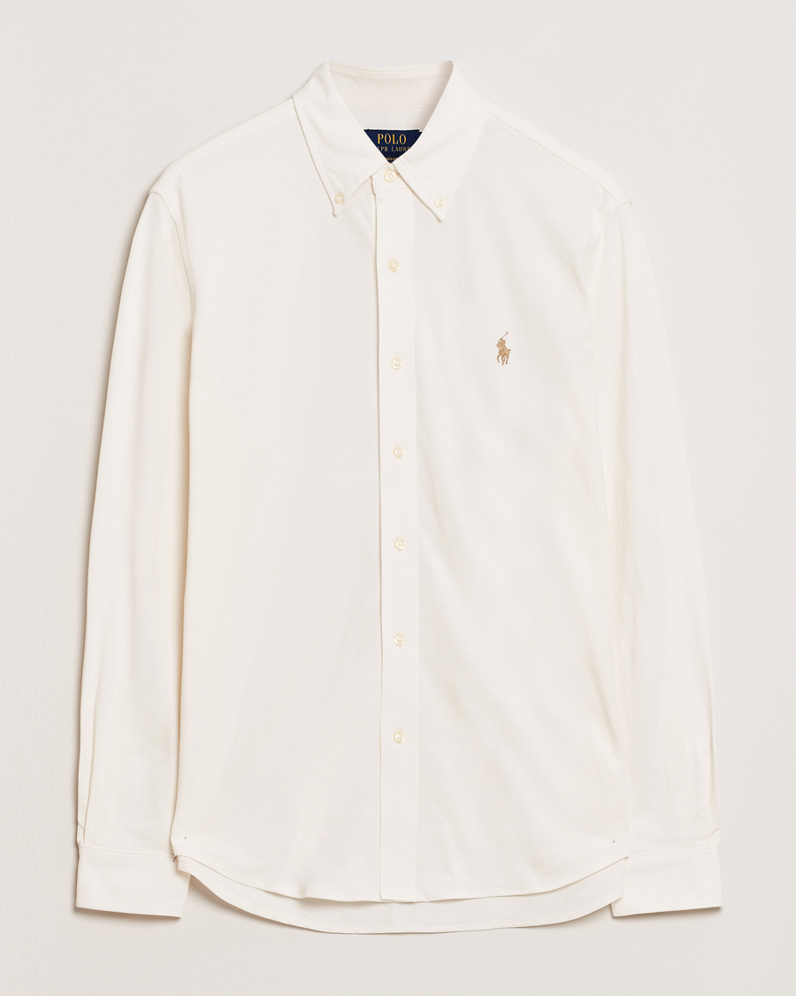 Mies | Kauluspaidat | Polo Ralph Lauren | Featherweight Mesh Shirt Pale Cream