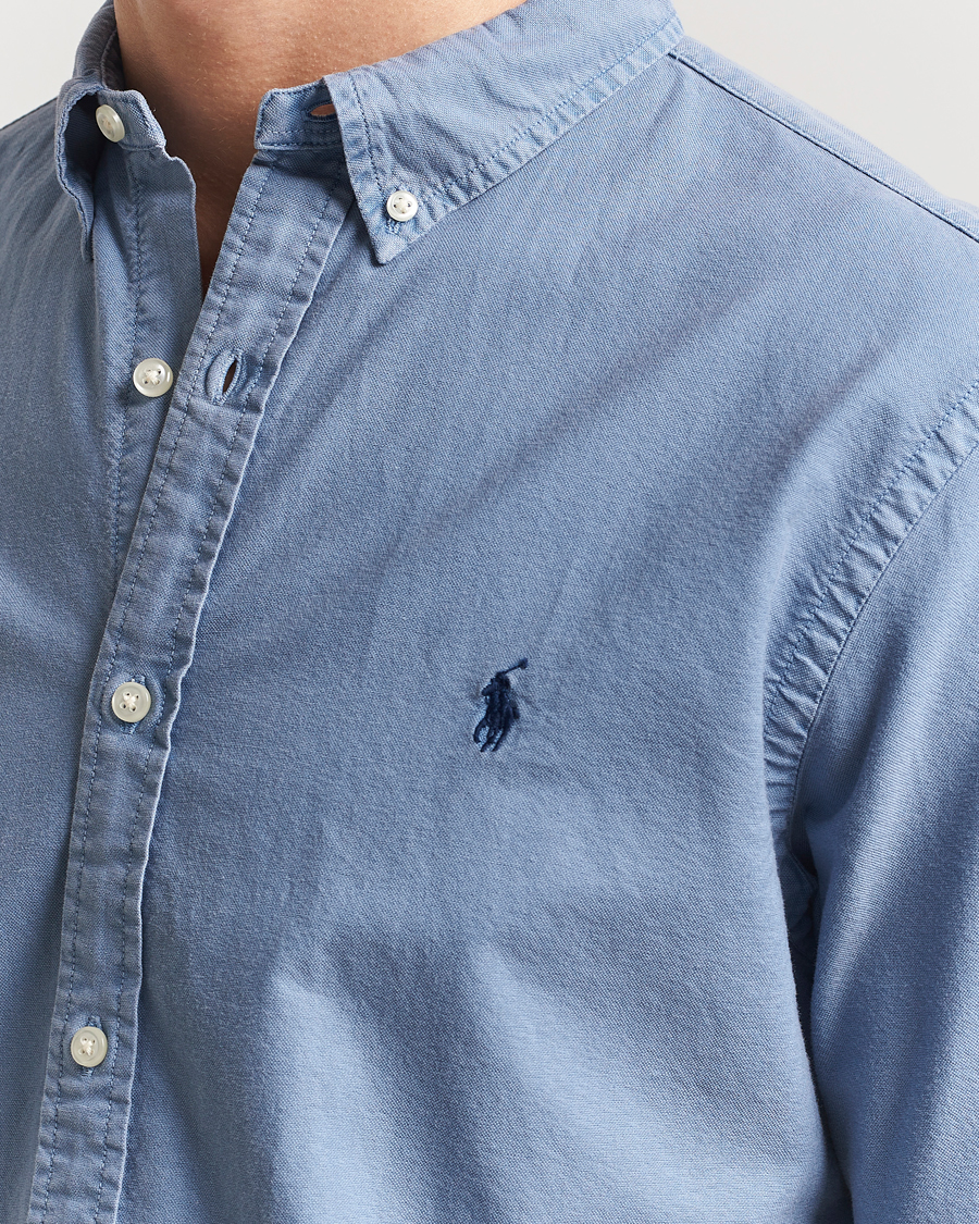 Mies | Kauluspaidat | Polo Ralph Lauren | Slim Fit Garment Dyed Oxford Shirt Channel Blue