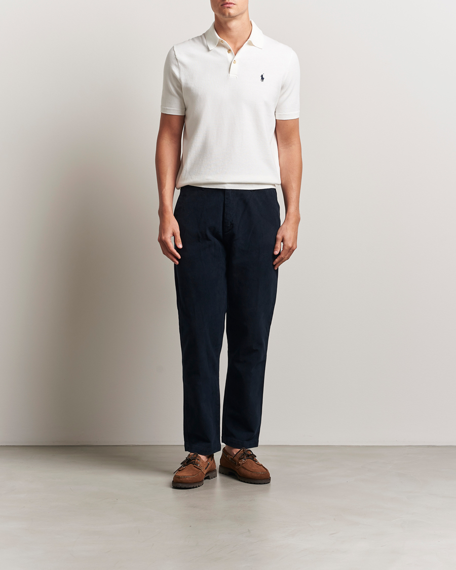 Mies | Puserot | Polo Ralph Lauren | Knitted Short Sleeve Polo Deckwash White