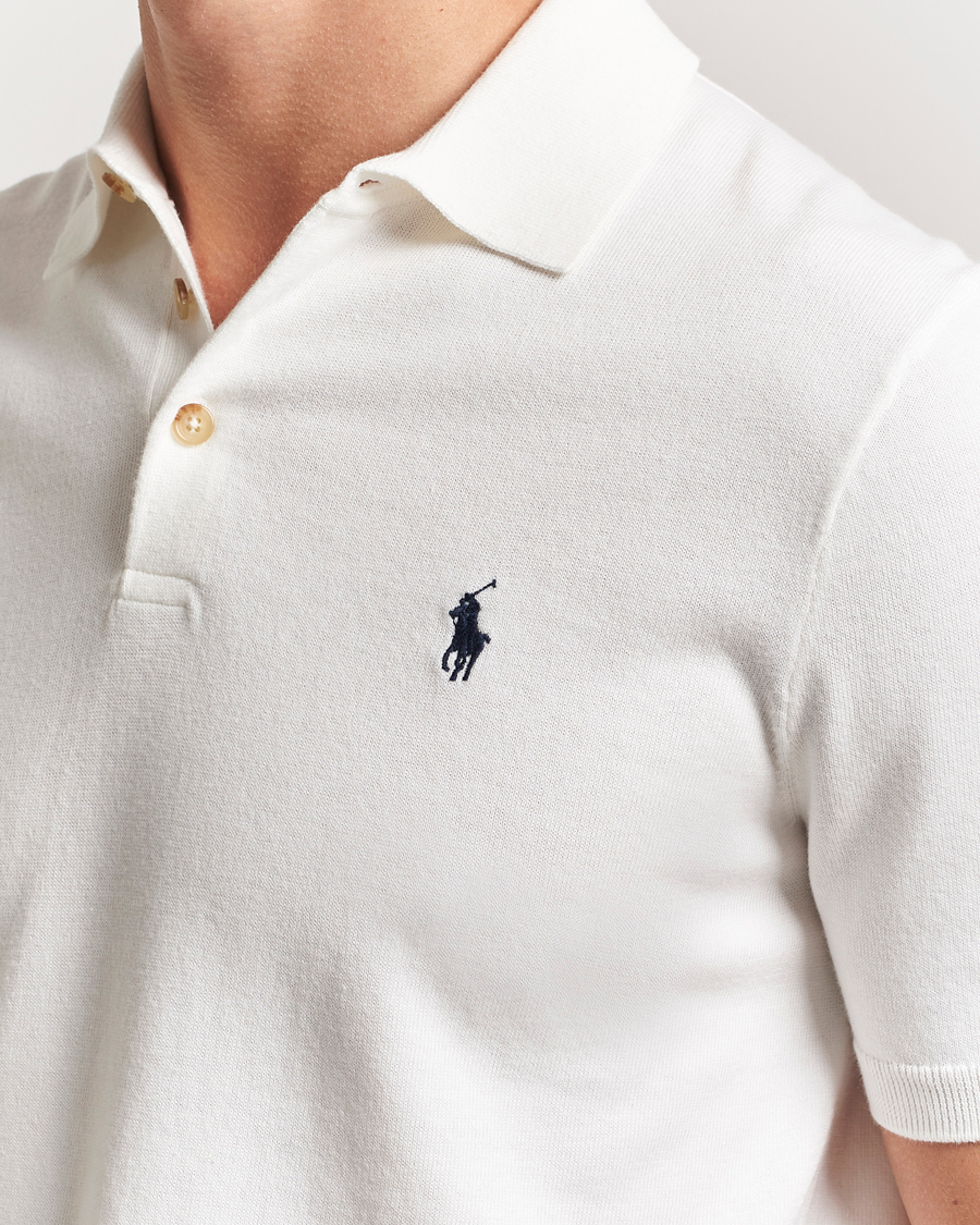 Mies | Puserot | Polo Ralph Lauren | Knitted Short Sleeve Polo Deckwash White