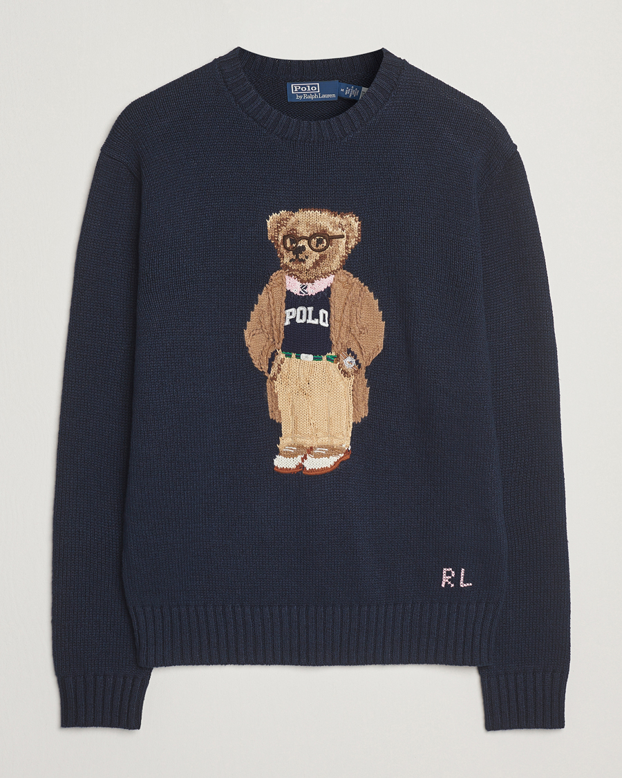 Mies | Puserot | Polo Ralph Lauren | Linen/Cotton Bear Pullover Bear Navy